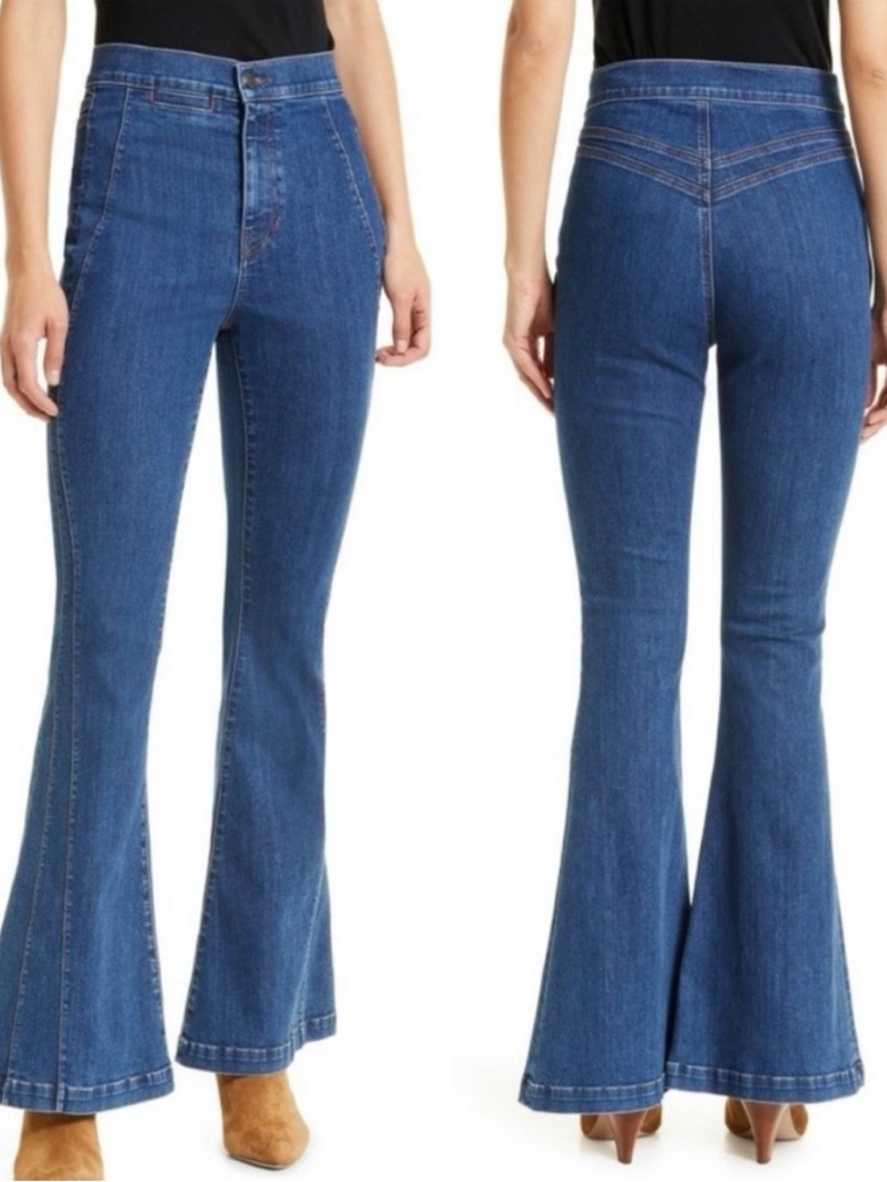 Veronica Beard Women’s Sheridan High Rise Exaggerated‎ Flare Blue Denim Jeans 30 - Picture 12 of 12